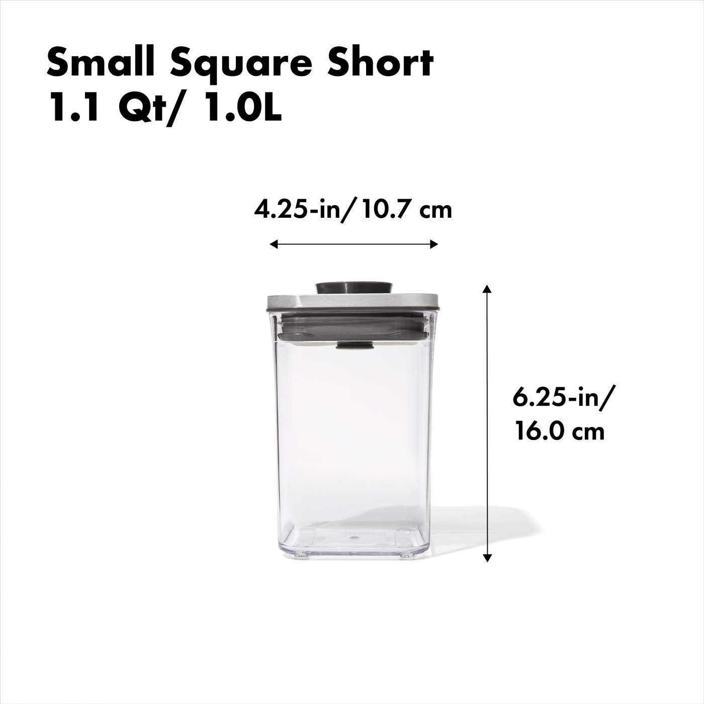 OXO 1.1 qt Small Square Short Pop Container - Food Storage Containers